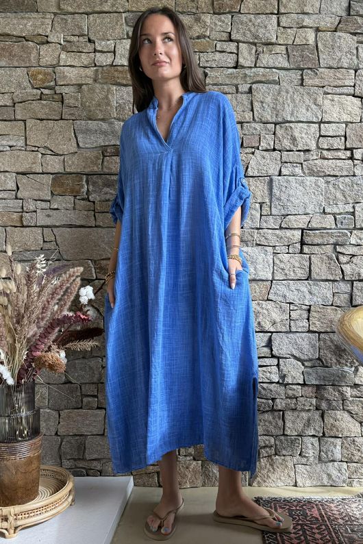 Kasbah Souk Dress Washed Bahama Blue 